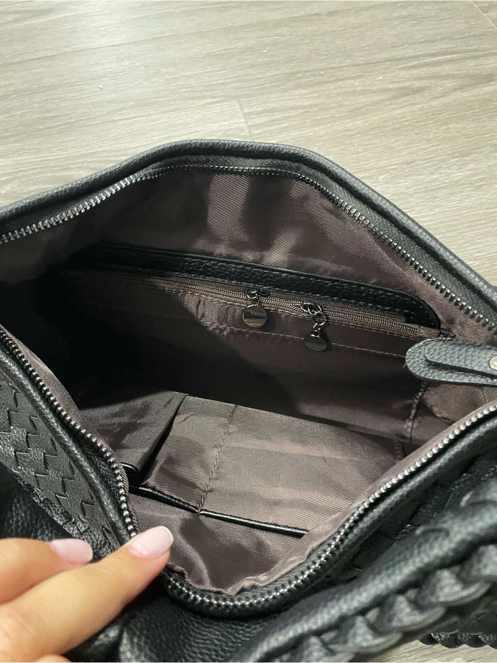 Black Woven Shoulder Bag bottega styled - Picture 2 of 2